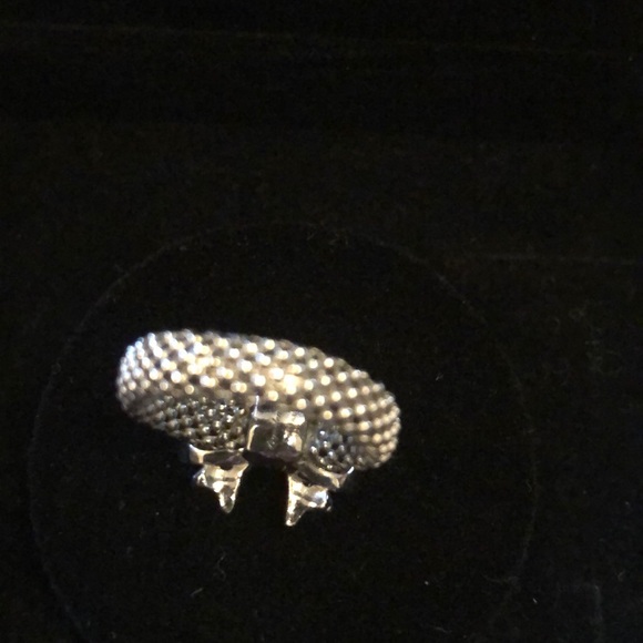 Sterling silver mesh bow ring with crystal detail - Picture 5 of 6